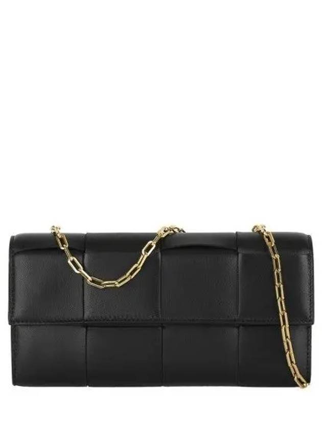 Intrecciato Chain Shoulder Bag Black - BOTTEGA VENETA - BALAAN 3