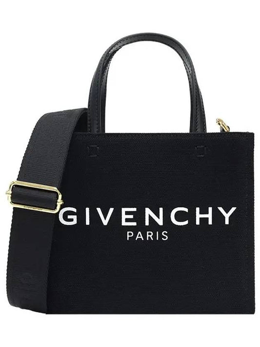 Mini G-Tote Shopping Bag In Canvas Black - GIVENCHY - BALAAN 2