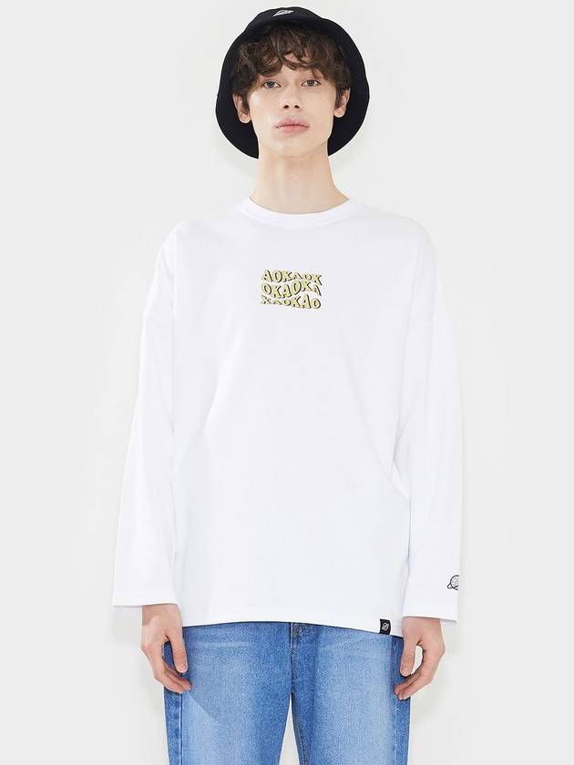 WAVE logo Long sleeve T shirts semi over fit White - AOX - BALAAN 2