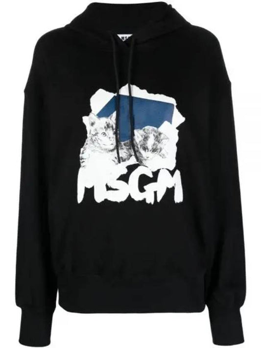 graphic print hooded sweatshirt 3541MDM147 237799 99 - MSGM - BALAAN 2