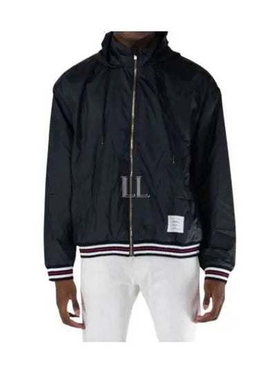 Logo Patch Ripstop Track Jacket Navy - THOM BROWNE - BALAAN 2