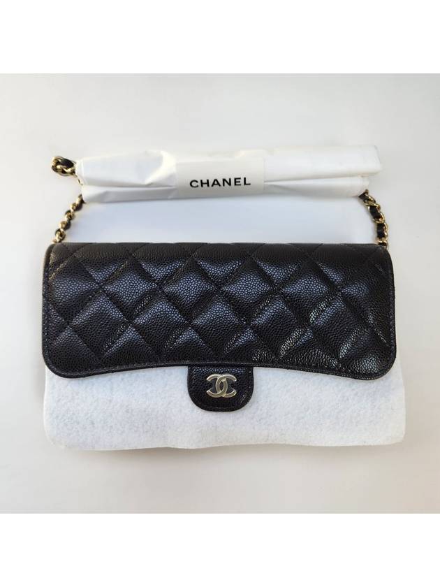 Classic mini bag caviar chain wallet black gold phone holder WOC AP3744B - CHANEL - BALAAN 10