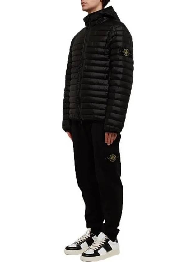 Room Woven Chamber Recycled Nylon Down Padding Hooded Jacket Black - STONE ISLAND - BALAAN 7