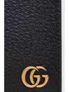 GG Marmont Leather Card Wallet Black - GUCCI - BALAAN 5