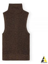 Sparkle Rib Sleeveless Turtleneck Brown - GANNI - BALAAN 2