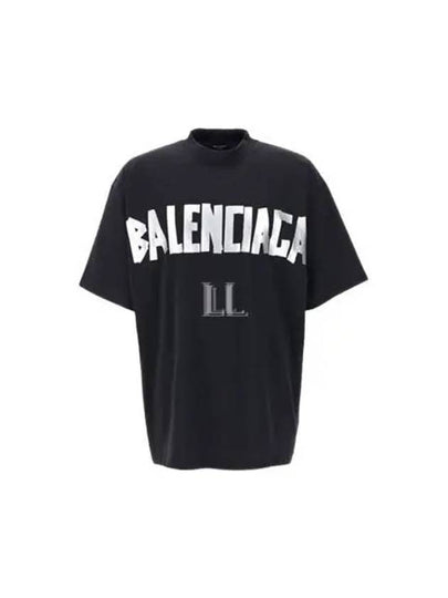 Tape Type Short Sleeve T-Shirt Black - BALENCIAGA - BALAAN 2