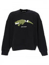 Men's Croco Print Sweatshirt Black - PALM ANGELS - BALAAN.