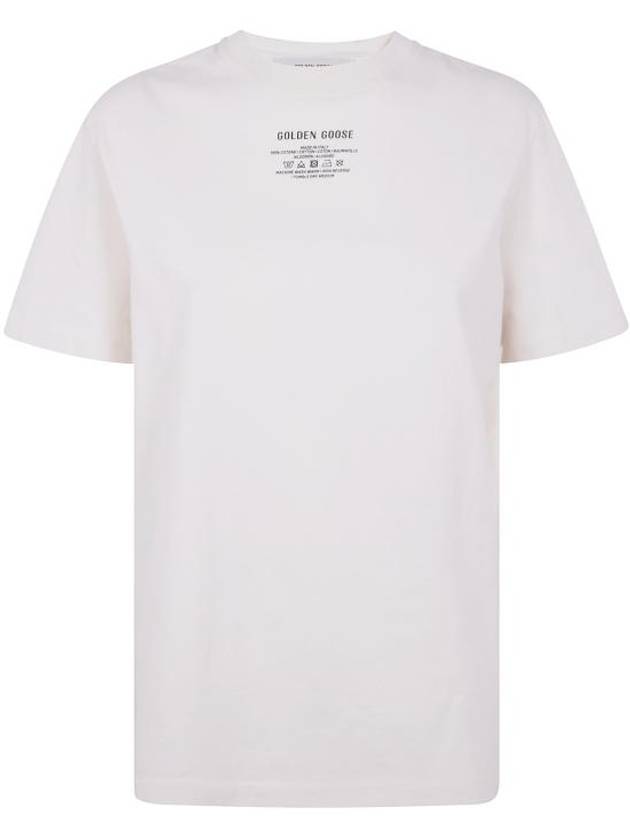 Black Lettering Cotton Short Sleeve T-Shirt White - GOLDEN GOOSE - BALAAN 7