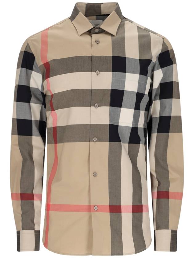 Check Cotton Long Sleeve Shirt Archive Beige - BURBERRY - BALAAN 2