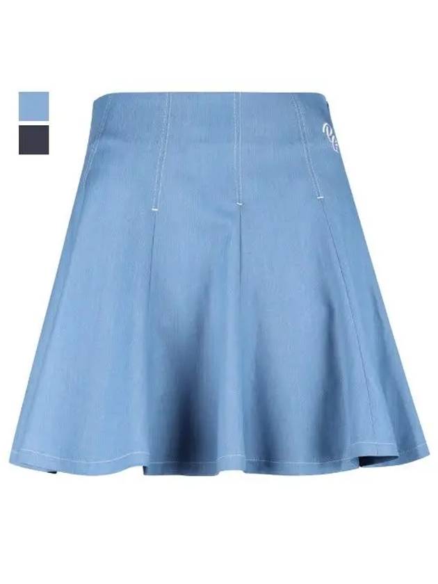 Women s Dart Flare Denim Culottes Skirt YD4M107W - LUX GOLF - BALAAN 4