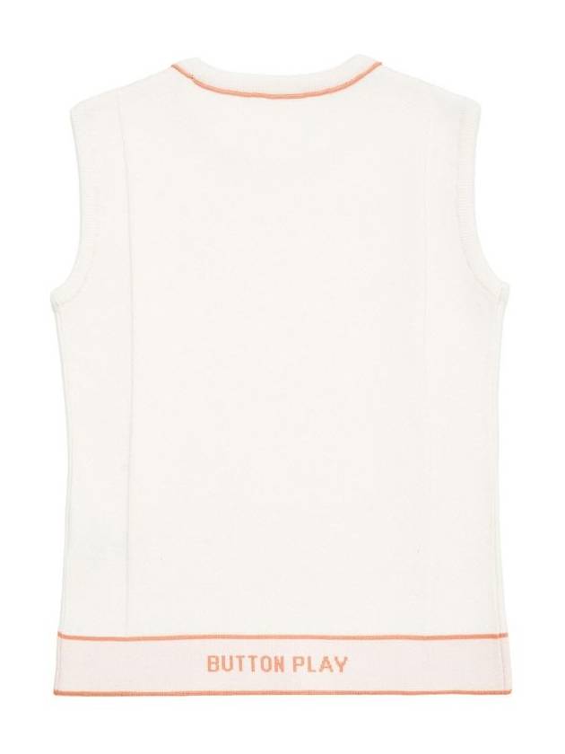 Jacquard round sleeveless knitivory - BUTTONPLAY - BALAAN 2