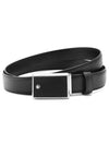 Plate Buckle Saffiano Leather Belt Black - MONTBLANC - BALAAN 2