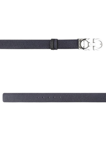 Reversible Gancini Leather Belt Black Blueberry - SALVATORE FERRAGAMO - BALAAN 2