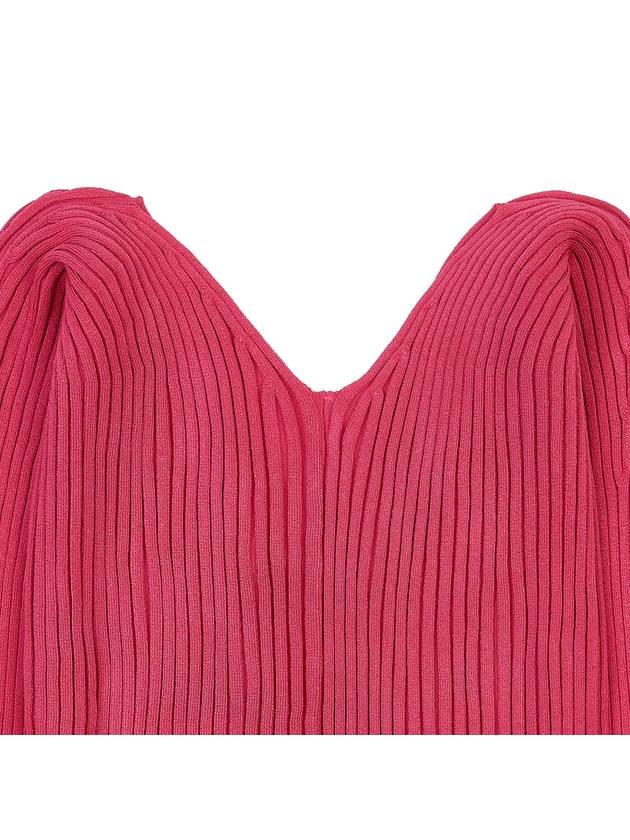 La Maille Pralu Longue Micro Charm Logo Cardigan Pink - JACQUEMUS - BALAAN 8