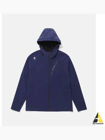 Woven brushed engineered fleece training hood zip up navy SP323UWT91 - DESCENTE - BALAAN 1