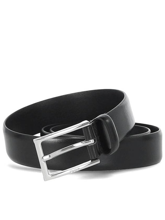 Men's Sidi Leather Belt Black - HUGO BOSS - BALAAN.