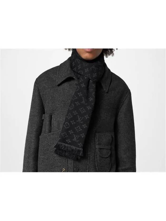 Monogram Classic Wool Scarf Black - LOUIS VUITTON - BALAAN 5