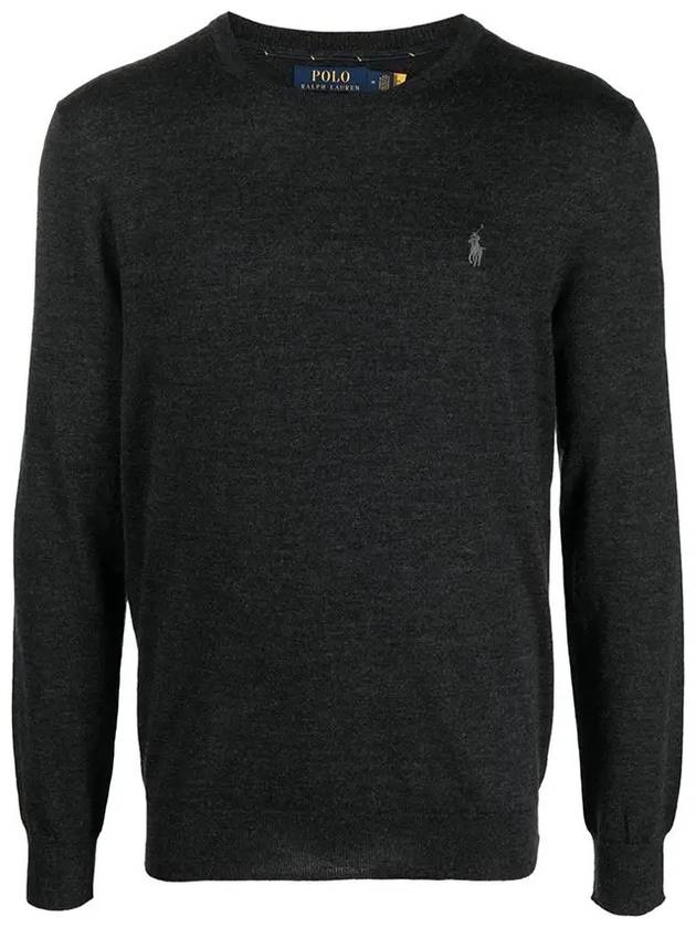 Logo Crew Neck Wool Knit Top Navy - POLO RALPH LAUREN - BALAAN 2