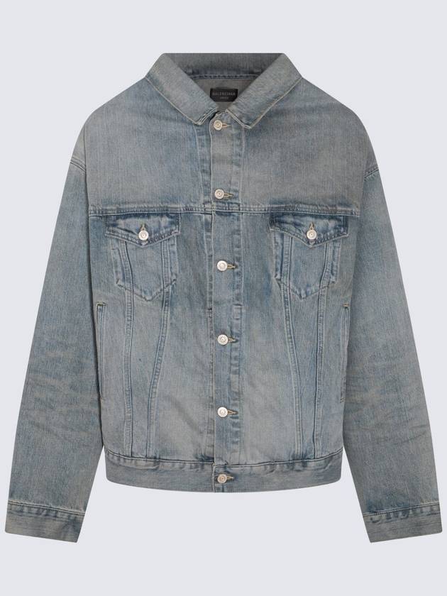 Off-Shoulder Denim Jacket Blue - BALENCIAGA - BALAAN 3