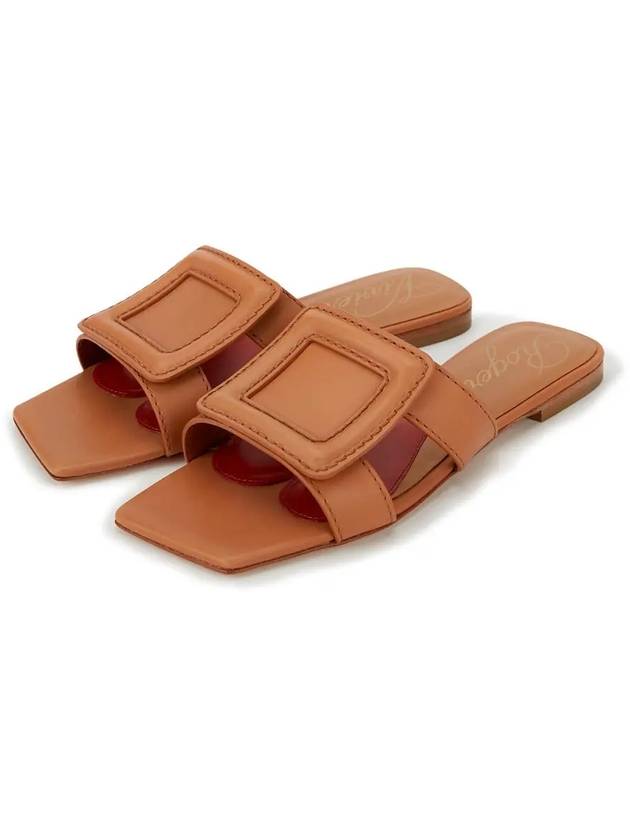 Covered Buckle Leather Mule Brown - ROGER VIVIER - BALAAN 4