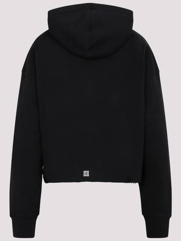 Women's Archetype Crop Fleece Hoodie Black - GIVENCHY - BALAAN 3