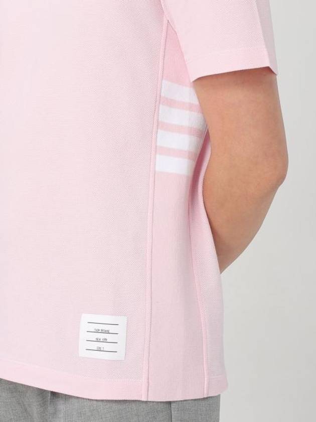 Men s side diagonal striped short sleeve t shirt light pink - THOM BROWNE - BALAAN 6