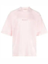 Logo Organic Cotton Short Sleeve T-Shirt Pink Candy - MARNI - BALAAN 2