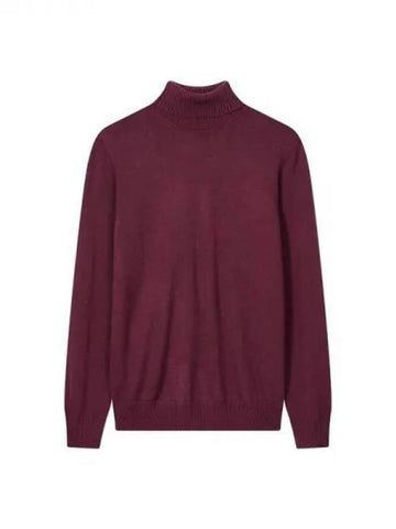 Men s Mini Logo Turtleneck Sweater Burgundy 271299 - EMPORIO ARMANI - BALAAN 1