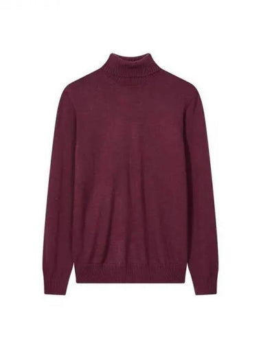 Men s Mini Logo Turtleneck Sweater Burgundy 271299 - EMPORIO ARMANI - BALAAN 1