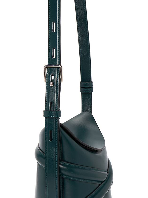 The Curve Small Bucket Bag Forest Green - ALEXANDER MCQUEEN - BALAAN.