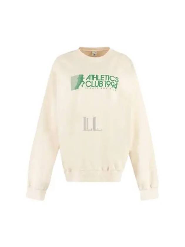 Logo Print Crew Neck Cotton Long Sleeve T-shirt Cream - SPORTY & RICH - BALAAN 2