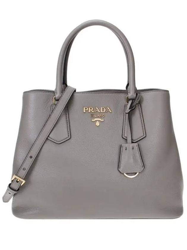 Vitello Phenix Tote Bag Grey - PRADA - BALAAN 1