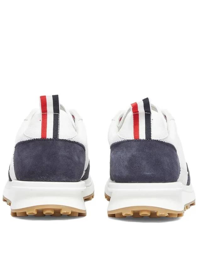 Fine Kid Suede Tech Runner Sneaker Navy - THOM BROWNE - BALAAN 3