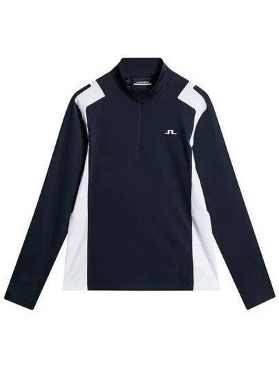 Lucas Quarter Zipper Long Sleeve T-Shirt Navy - J.LINDEBERG - BALAAN 2