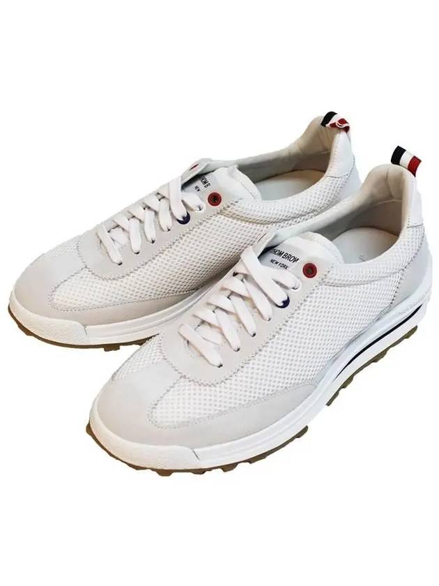 Fine Kid Suede Tech Runner White - THOM BROWNE - BALAAN 2