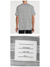 Stripe Pattern Short Sleeve T Shirt Black - THOM BROWNE - BALAAN 6