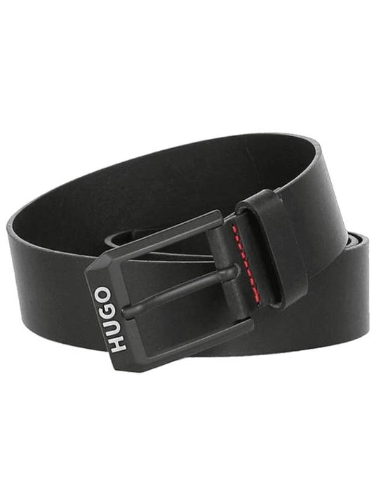 Logo Trim Buckle Leather Belt Black - HUGO BOSS - BALAAN 1