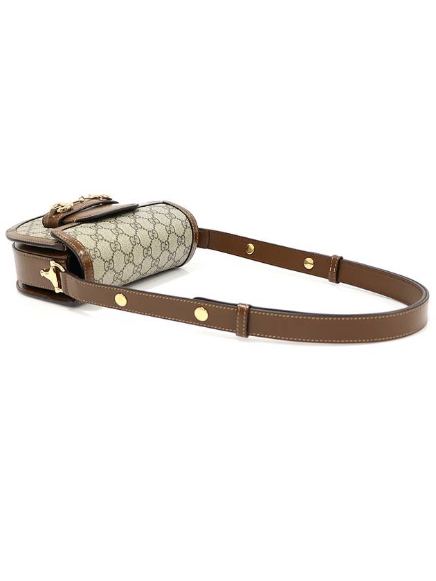 760191 GG Supreme Canvas Brown Leather Horsebit 1955 Round Mini Shoulder Bag - GUCCI - BALAAN 4