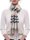 Check Cashmere Scarf Beige - BURBERRY - BALAAN 4