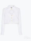 ORB Logo Embroidery Heart Cut-Off Crop Shirt White - VIVIENNE WESTWOOD - BALAAN 2