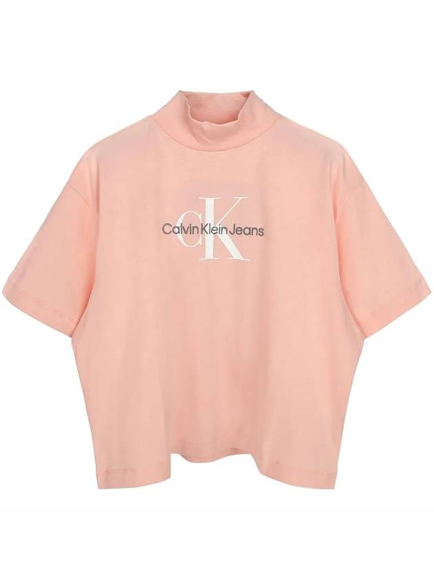 Blossom monologo high neck t shirt J20J222130 TLV - CALVIN KLEIN - BALAAN 1