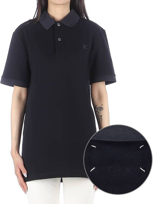 Back Stitch Polo Shirt Navy - MAISON MARGIELA - BALAAN 2