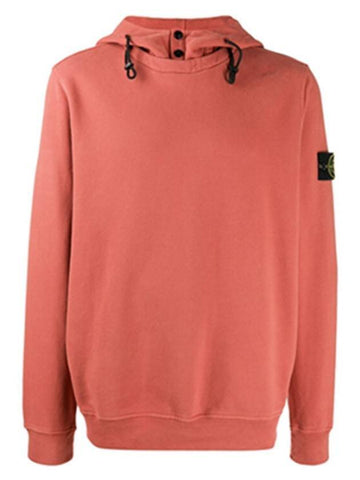 Wappen Patch Two Button Cotton Hoodie Light Red - STONE ISLAND - BALAAN 1