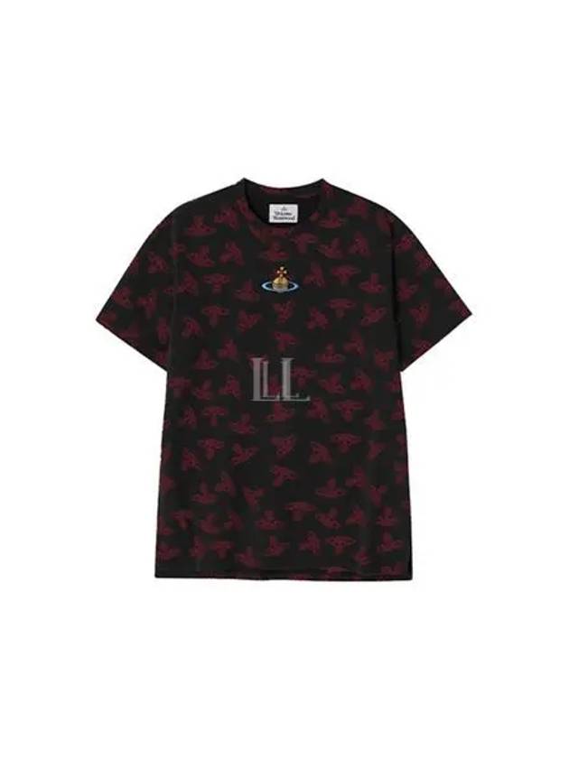 Embroidered Logo Monogram Short Sleeve T-Shirt Black - VIVIENNE WESTWOOD - BALAAN 2