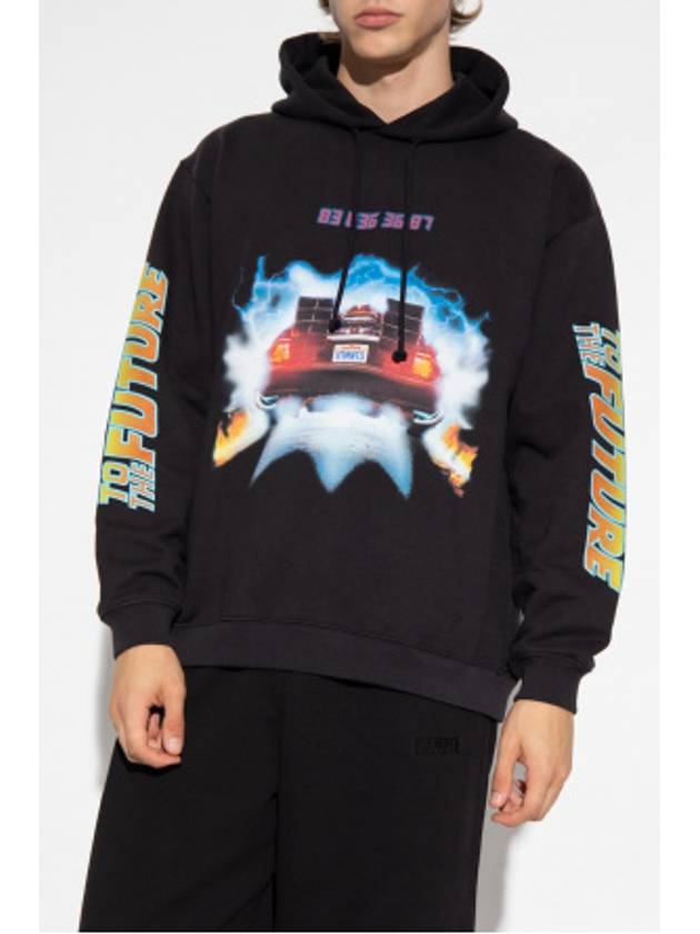 Back To The Future Print Hoodie Black - VETEMENTS - BALAAN 9