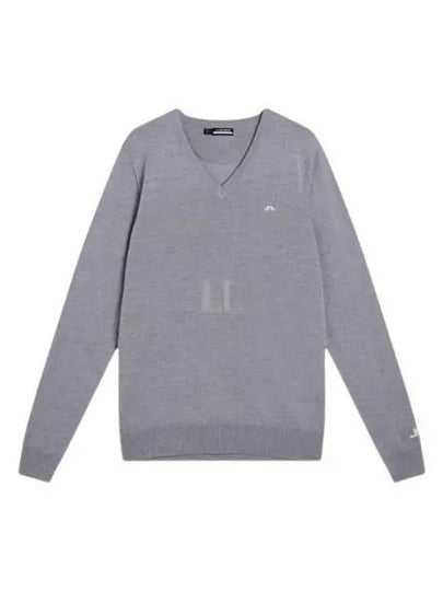 Lymann V-Neck Knit Top Light Grey Melange - J.LINDEBERG - BALAAN 2