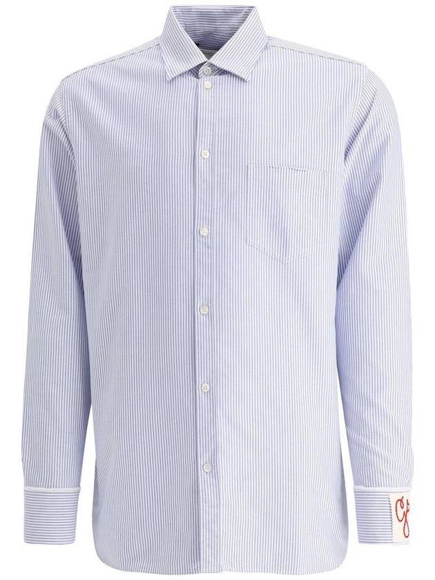 Golden Regular Striped Oxford Long Sleeve Shirt Light Blue - GOLDEN GOOSE - BALAAN 2