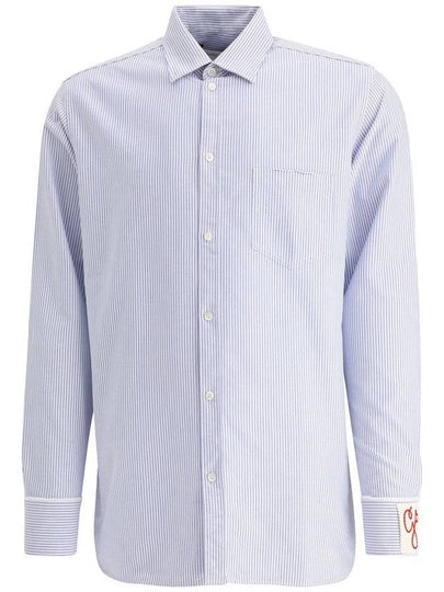 Golden Regular Striped Oxford Long Sleeve Shirt Light Blue - GOLDEN GOOSE - BALAAN 2