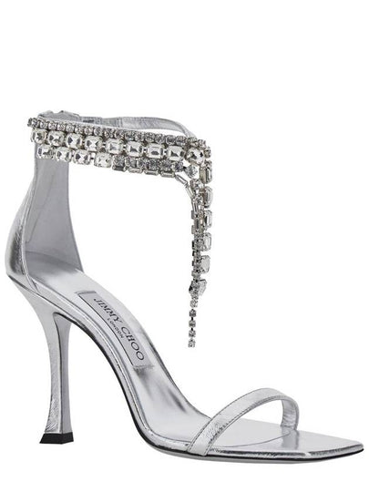 'Verity' Metallic Sandals With High Stiletto Heel In Leather And Crystal Woman - JIMMY CHOO - BALAAN 2