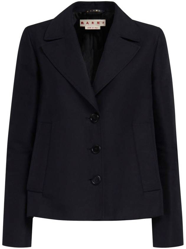 single-breasted cotton cropped blazer - MARNI - BALAAN 1